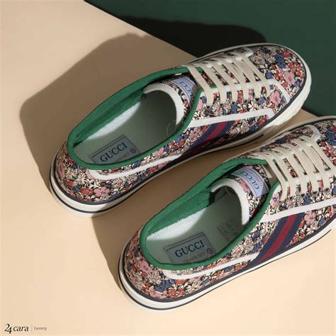 gucci tennis shoes with flowers|Gucci tennis shoes nordstrom.